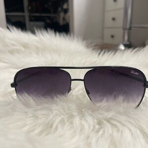Quay Australia High key black frame black fade aviator sunglasses